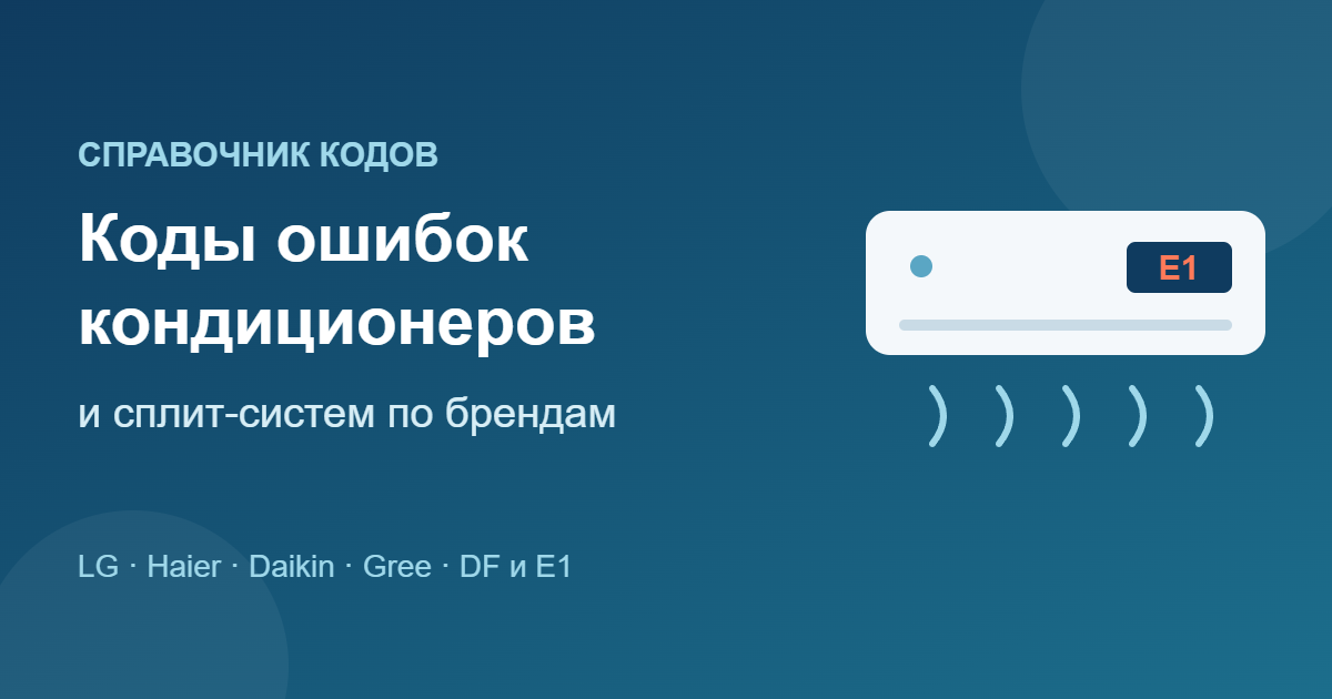 Коды ошибок кондиционеров и сплит-систем по брендам